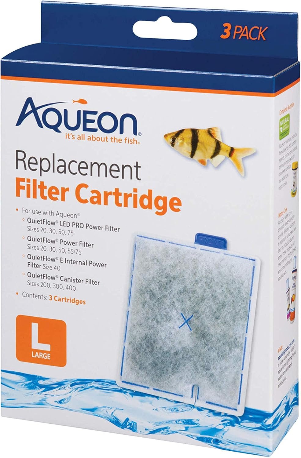 Aqueon Aquarium Fish Tank Replacement Filter Cartridges Large – 3 Pack