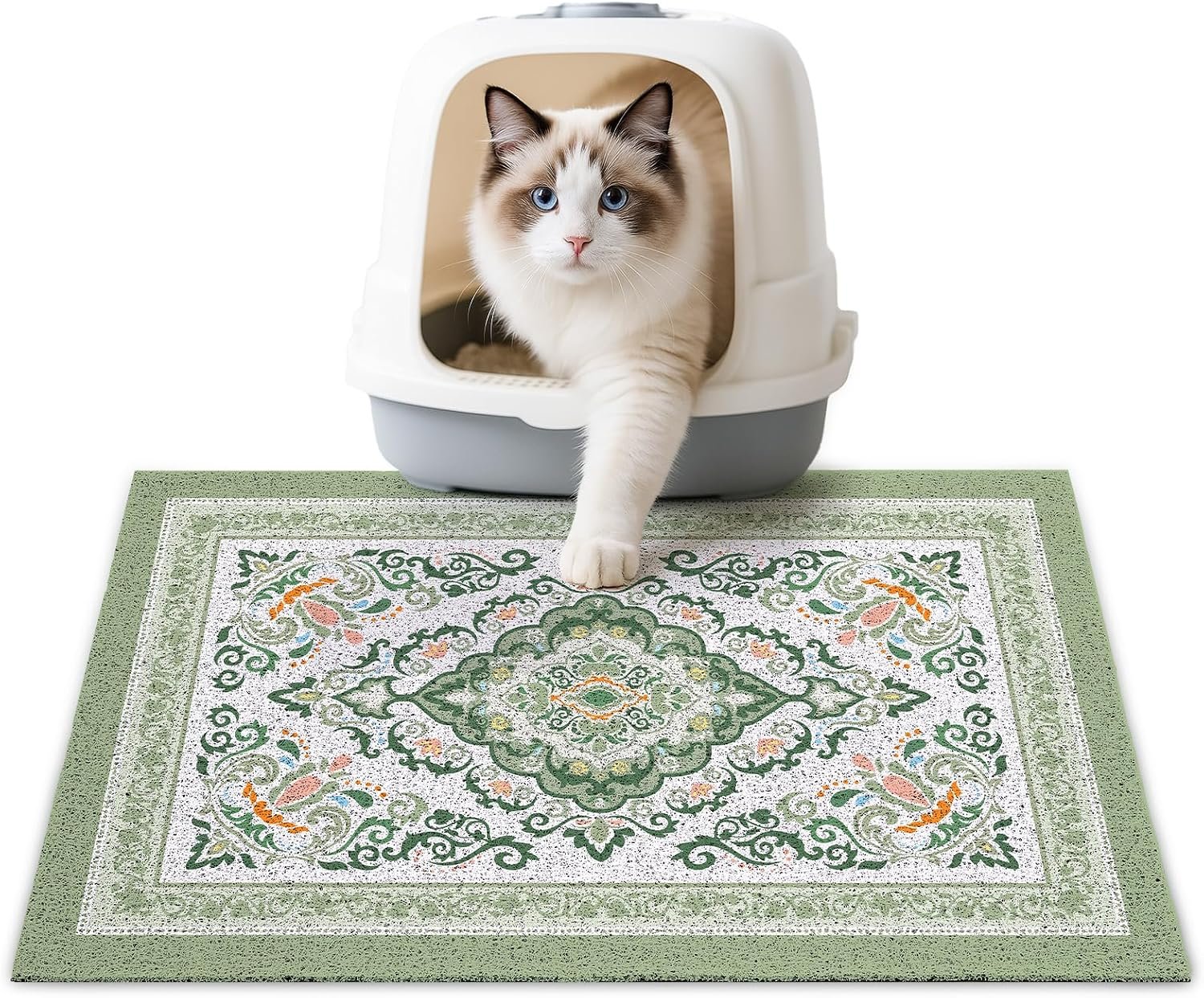 Unicorn Catcher 24″x15″ Cat Litter Mat Non-Slip Washable Litter Box Mat | High-Density PVC Litter Catcher Mat Efficiently Traps Scattered Litter From Paws To Keep Floors Clean