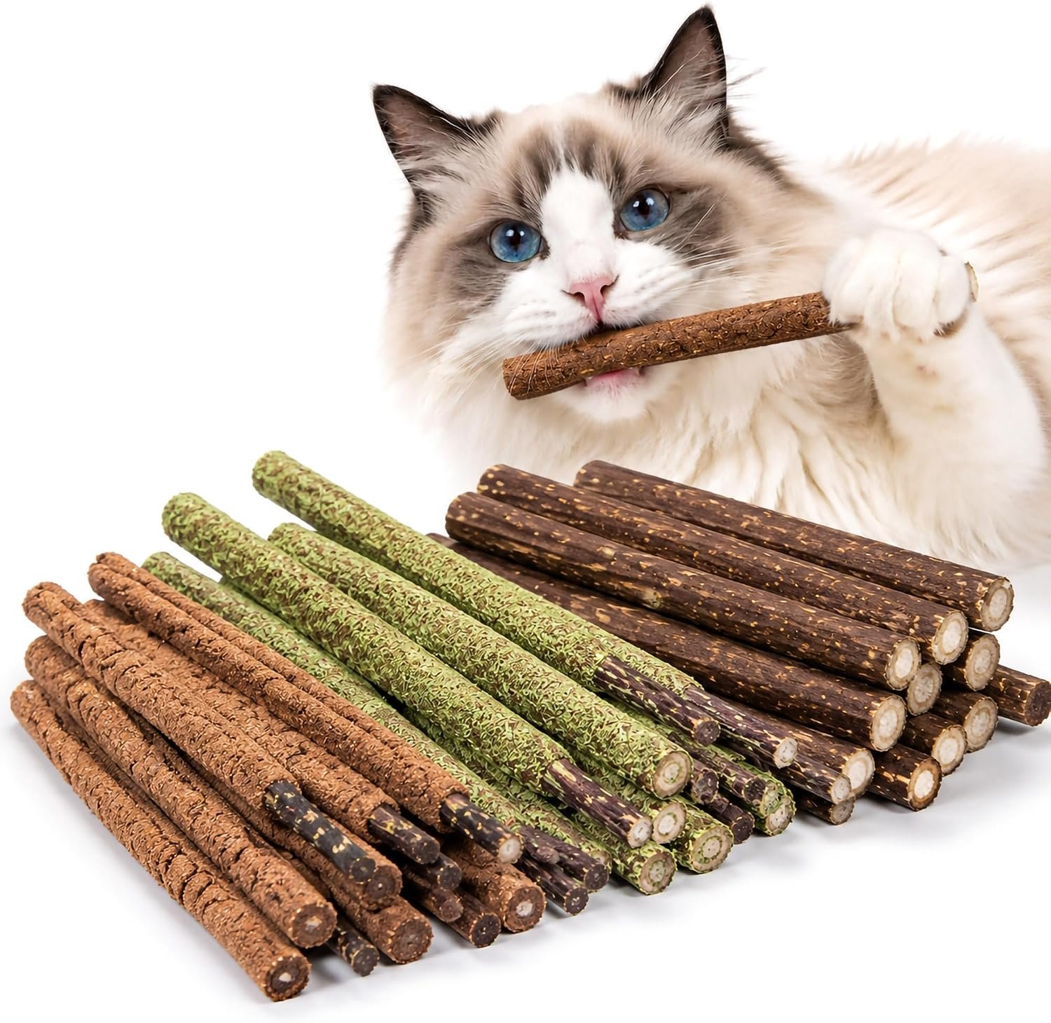 Silvervine Sticks for Cats 24PCS 3 Flavors Catnip + Matatabi Treats