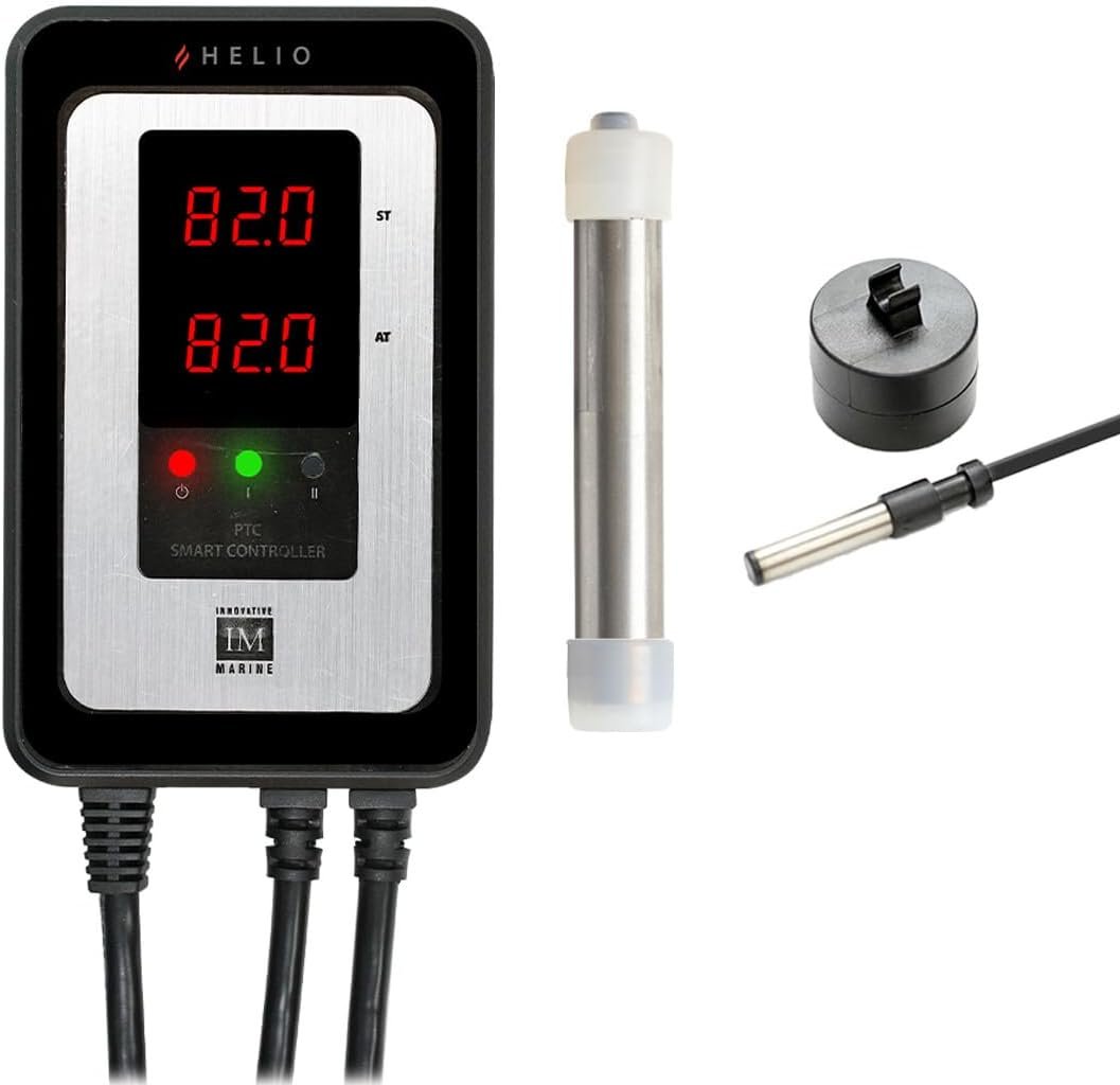 Innovative Marine Helio PTC Smart Heater – Titanium Reef Aquarium Heating System with Smart Solid State Ceramic Chip Technology (50 Watt)