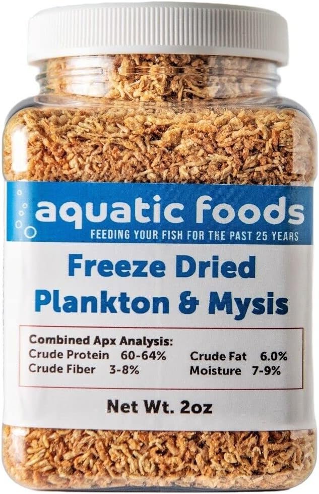 Plankton & Mysis Shrimp Freeze Dried Mix… 2oz Small Jar | Floating Small Plankton & Mysis Shrimp, For Cichlids, Marine Fish, Corals, Anemones, For Koi & Pondfish
