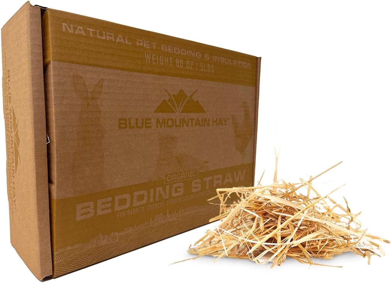 Organic Bedding Straw for Pets, Garden, Compost Use, 5lb | Soft Absorbent Bedding, Pet Habitats, Nesting Use, Garden Mulch, Composting Support, USDA Organic, Non-Gmo, Chemical Free