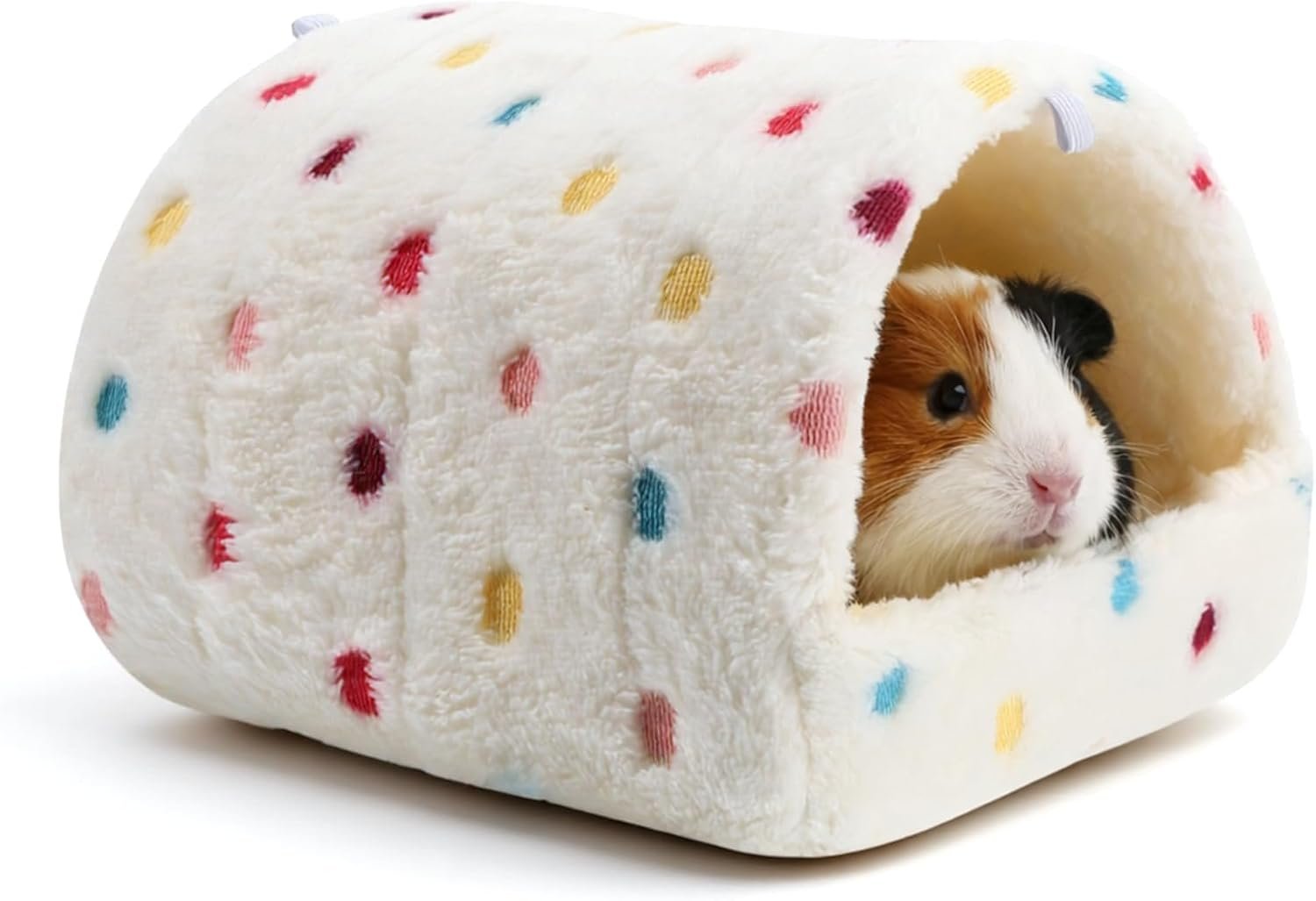 Warming Guinea Pig Hideout, Washable Guinea Pig Houses Polka Dots Small Animal Hamster House with 2 Hooks for Mouse Parrot Hedgehogs Ferrets Bearded Dragons
