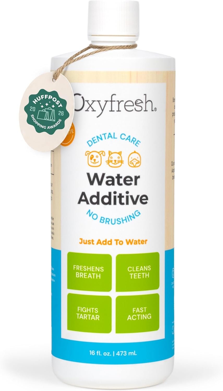 Oxyfresh Premium Pet Dental Care Solution Pet Water Additive: Best Way to Eliminate Bad Dog Breath and Cat Bad Breath – Fights Tartar & Plaque – So Easy, Just Add to Water! Vet Recommended 16 oz. | Perfect to Eliminate Bad Dog Breath and Cat Bad Breath – Fights Tartar & Plaque – So Easy, Just Add to Water – Vets Love It