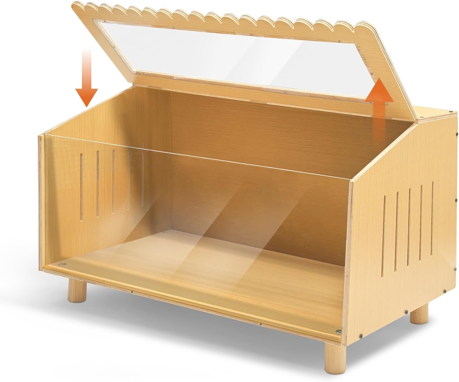 Wooden Hamster Cage Guinea Pig Cage, 23.6×11.8×11.8 Inch Openable Top for Small Animal Dwarf Hamster Guinea Pig Hedgehog