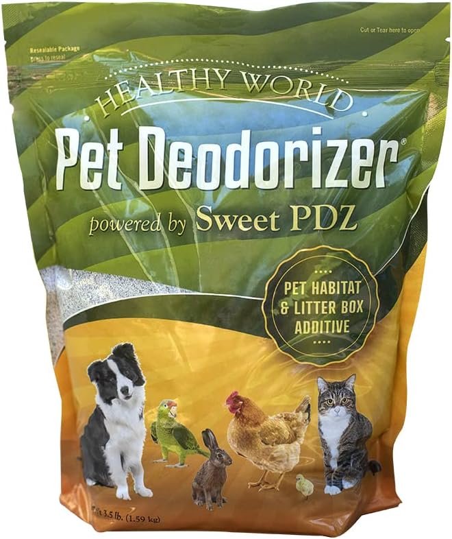 Sweet PDZ – Healthy World Pet Deodorizer – Pet Habitat & Litter Box Additive – 3.5 lbs