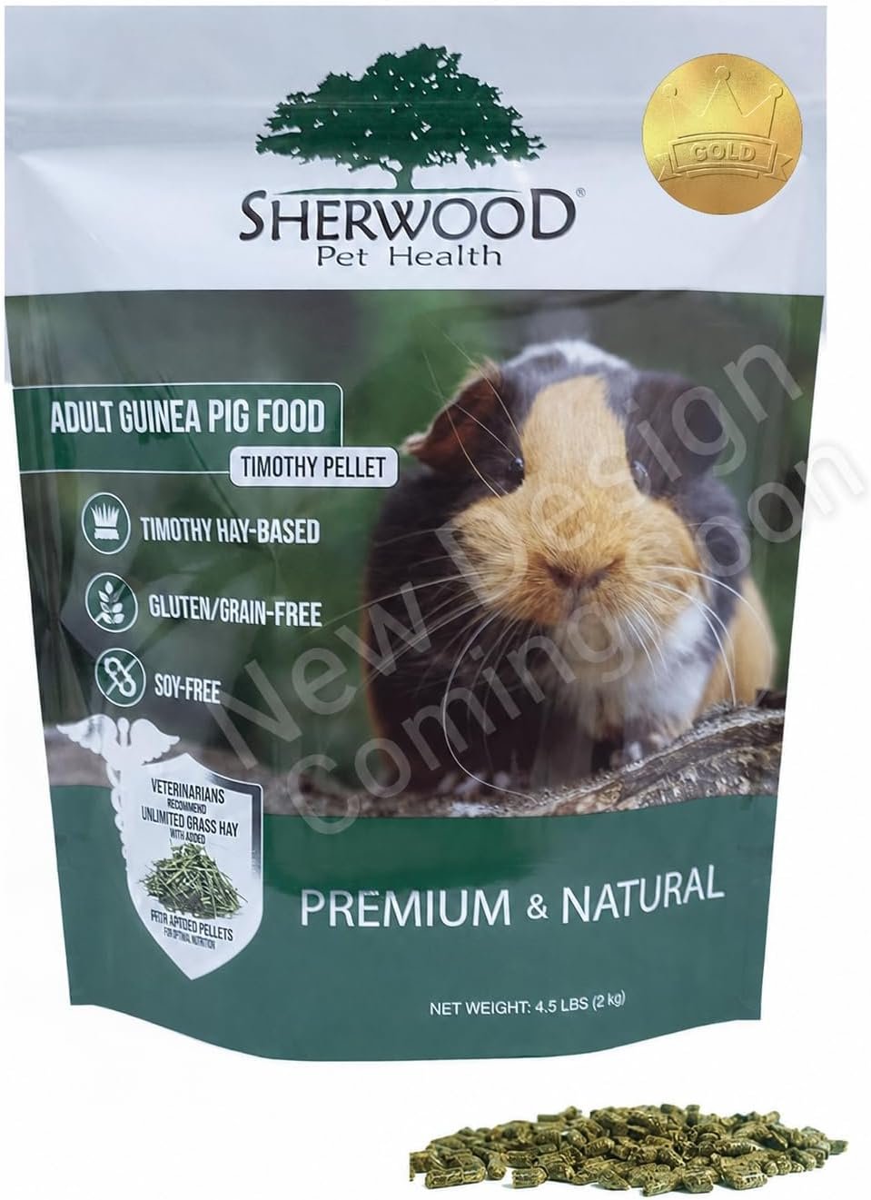 Sherwood Pet Health Adult Guinea Pig Food Measured Timothy Pellet (4.5 Pound) Hay-Based, Grain-Free, Soy-Free for Better Digestion
