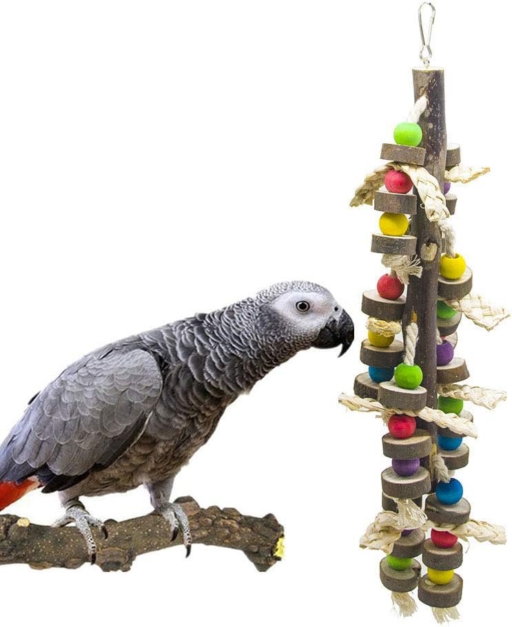 Natural Wood Bird Chewing Toys, Multicolored Blocks Parrot Tearing Toy | Colorful Parrot Tearing Toys for Finch Budgie Parakeets Cockatiels Conures Love Birds and Amazon Parrots