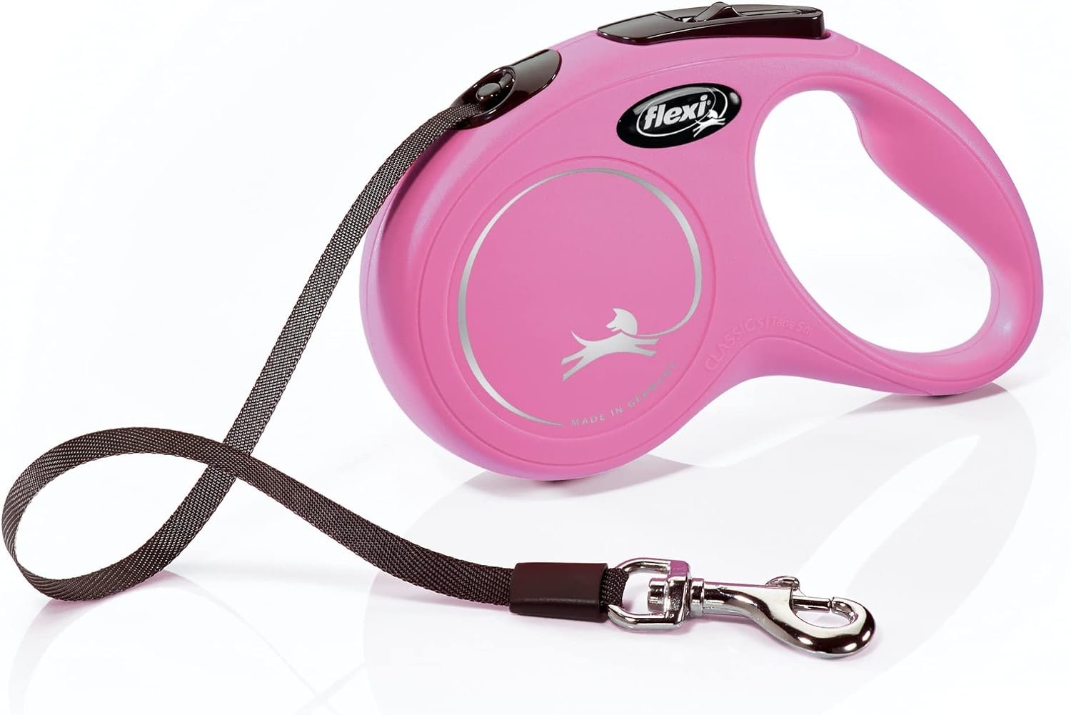 FLEXI® Classic Tape Retractable Dog Leash, Small, 16 ft – Pink | German engineered, original flexi leash, durable quality for dogs up to 33 lbs, tangle-free, walking, reliable brake system