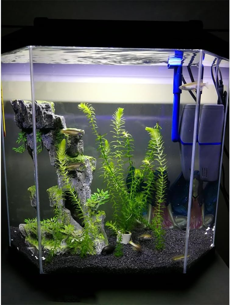 15 inch LED Aquarium Light, 8W Fish Tank Light Underwater Light Submersible Crystal Glass Lights, 9.2ft/2.8m Long Wire Length, White