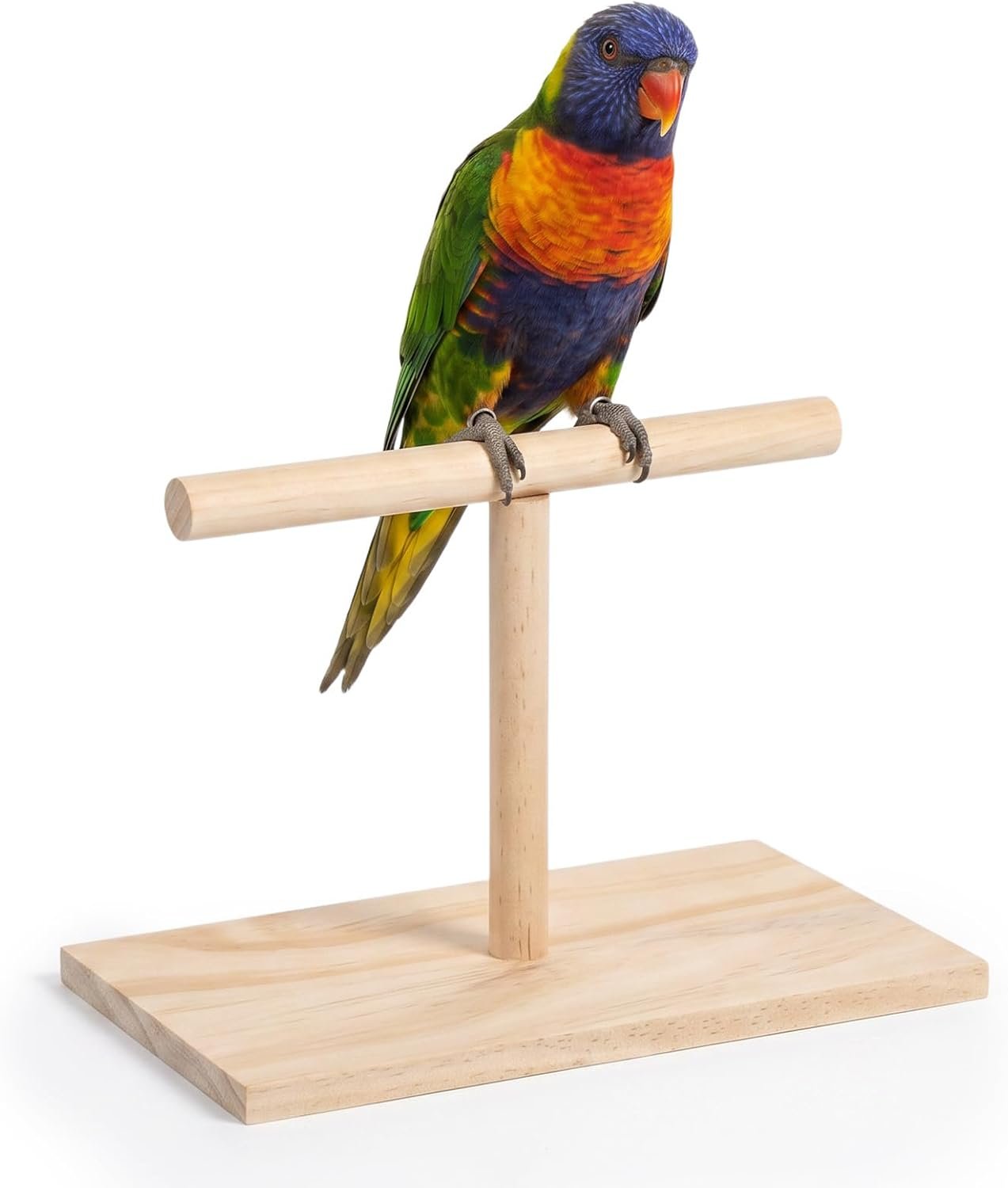 Portable Bird Perch Stand, Bird Training Stand Birds Training Tabletop Platform Natural Wood Parrot Stands Parrot Perch Spin Trainings Perches for Parakeets Cockatiels Conures Lovebirds Macaws Finches