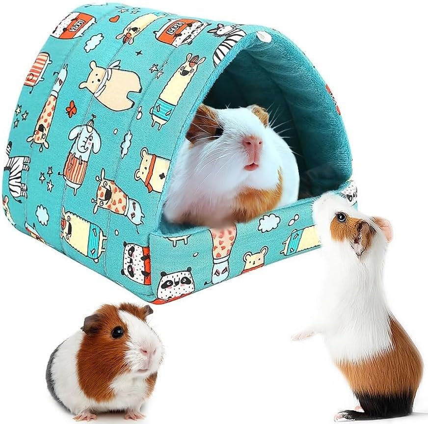 Guinea Pig Hideout Cozy Cotton Washable Tent for Small Animals | Hamster Bed, Portable House Cage Accessories Bunny Hedgehog Mouse Chinchillas Ferrets Bearded Dragons Rats (6.8″x7.4″)
