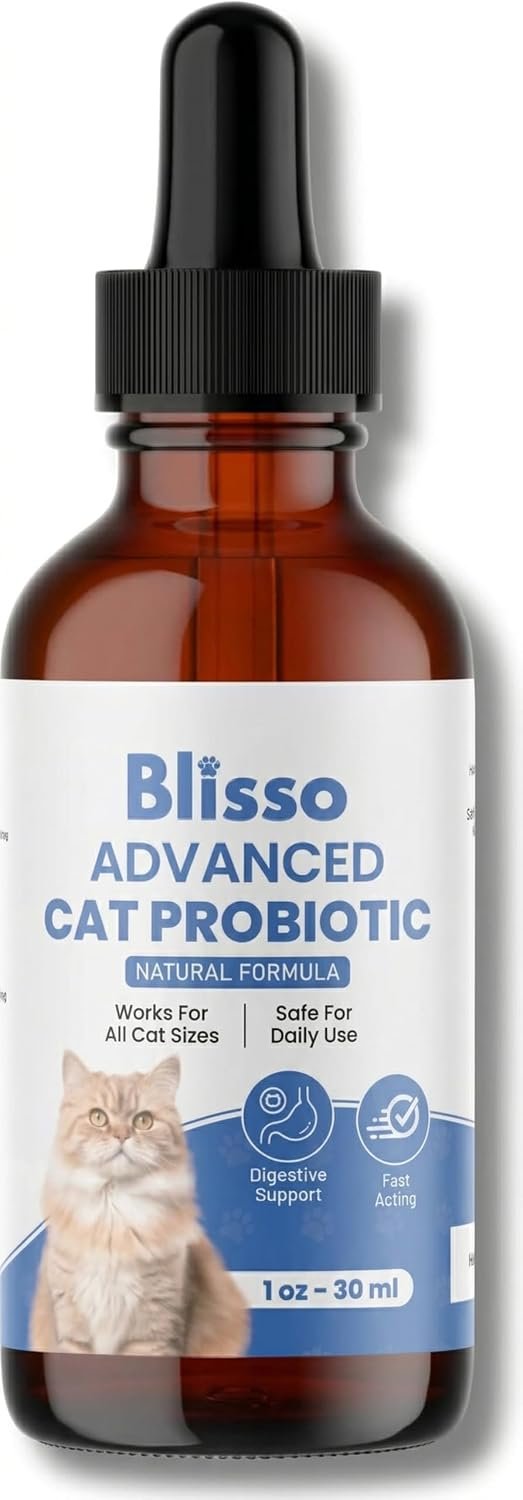 Pet Advanced Cat Probiotic Drops – Digestive Support for Cats with Diarrhea, Vomiting & General Health – 1 oz Liquid Supplement