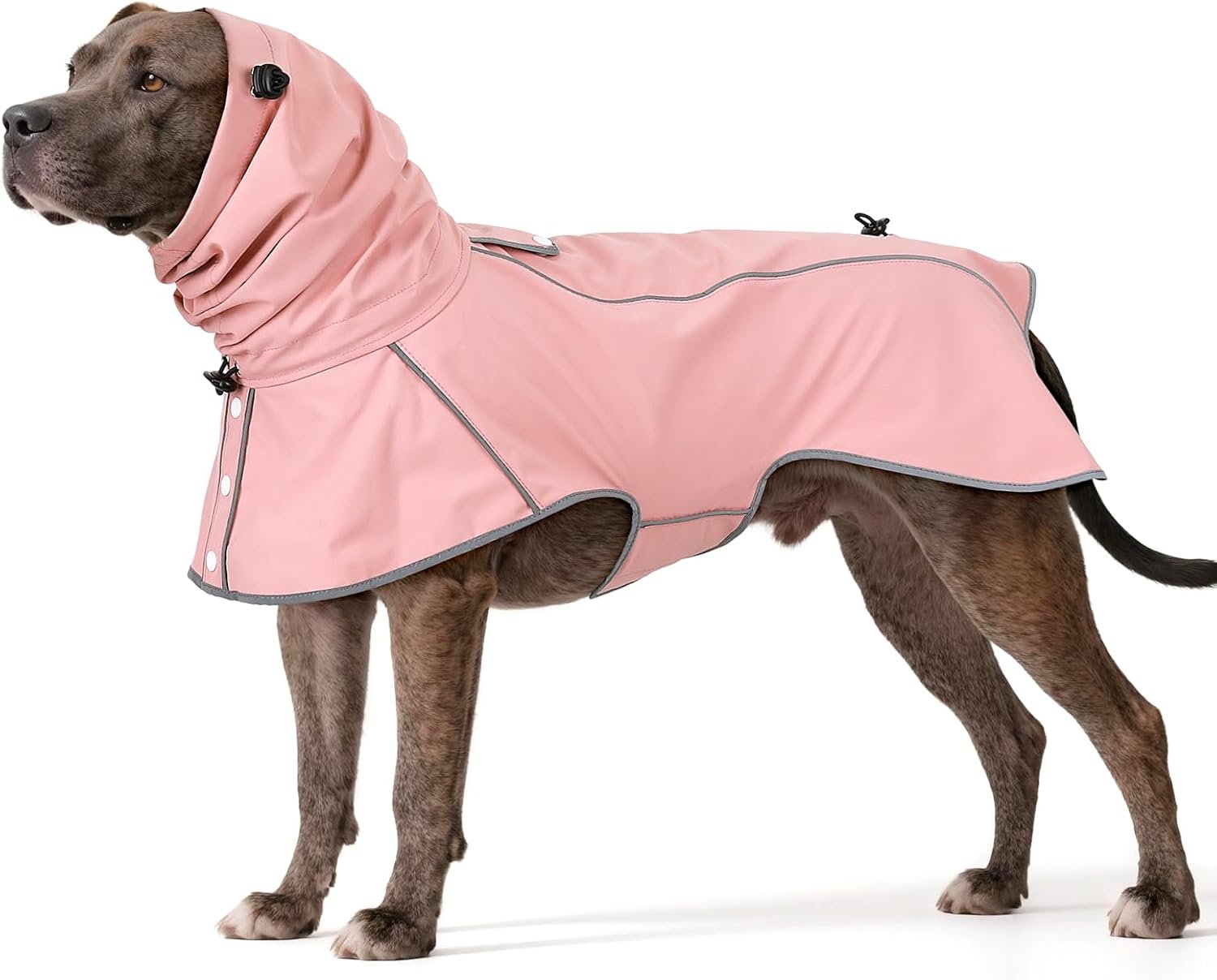 Reflective Dog Raincoat, Windproof & Waterproof Dog Rain Jacket, Adjustable Hooded Pet Poncho with Leash Hole for Small, Medium, Large Dogs(S-2XL) (Pink, X-Large)
