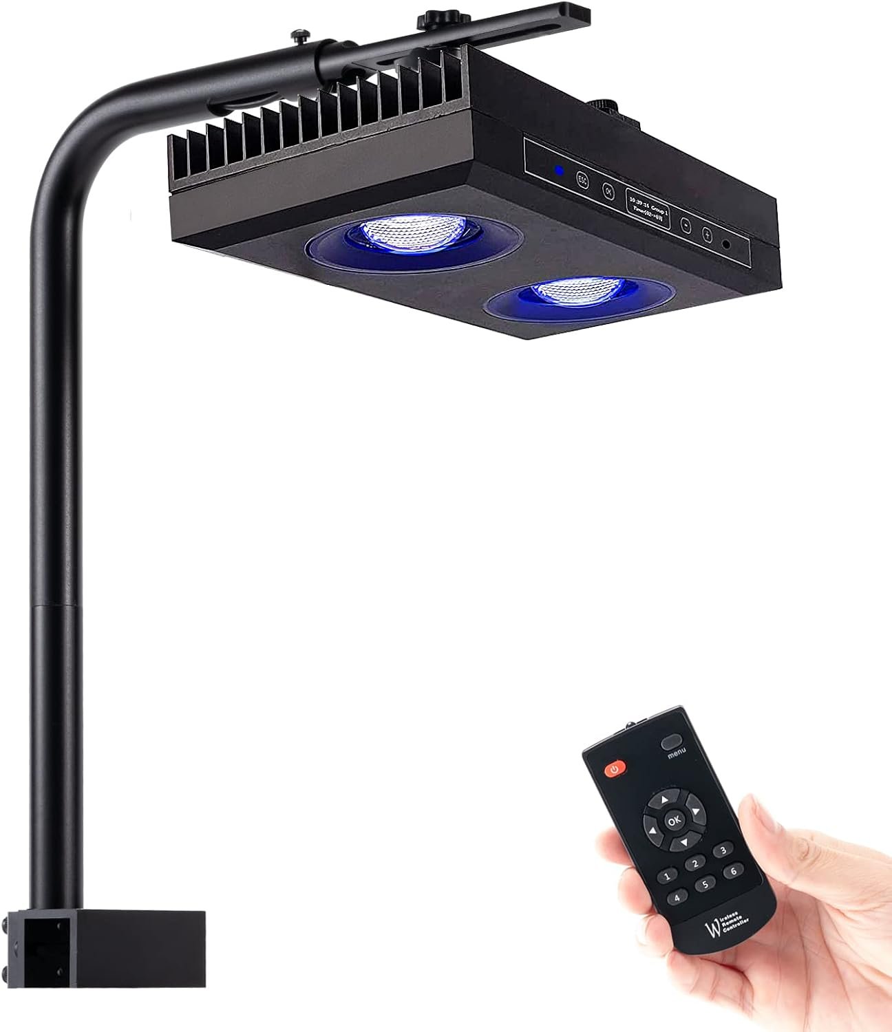 Aquarium Light – 95 Watt Sunrise Sunset Moonlight, Group Control Program Coral Reef Light Dimmable Full Spectrum for Marine Tanks,Saltwater Tank Light with Timer (Brackets)