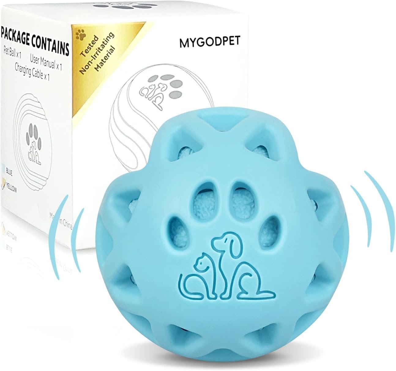 Interactive Dog Toys, [2026 Latest] Smart Dog Balls with Ball Cover, 4 Movement Modes, Durable TPU Material, Motion Activated Automatic Moving Rolling Ball