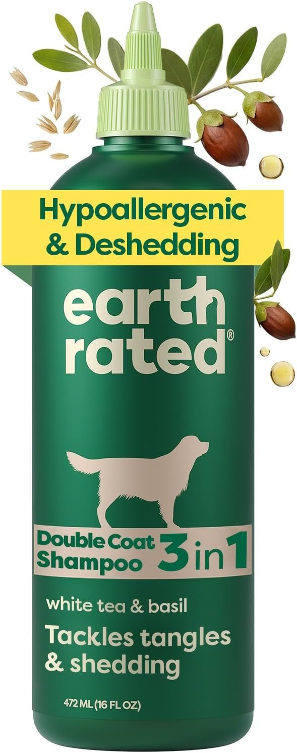 Earth Rated Deshedding Hypoallergenic Dog Shampoo & Conditioner, 16 oz | 3-in-1, Shampoo & Conditioner for Dogs & Puppies, Deodorizing, 98.5% Natural Origin Ingredients