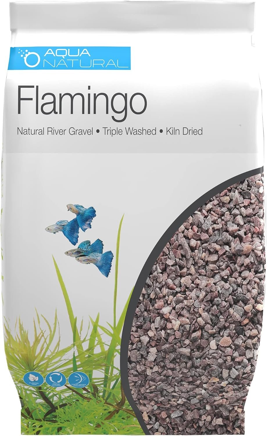 Aqua Natural Aquarium Substrate, Flamingo Gravel, 10lb | For Aquascaping, Aquariums, Vivariums and Terrariums