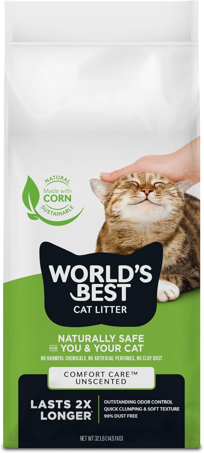 World’s Best Cat Litter, Comfort Care, Unscented, Odor Control, 32 lb Bag