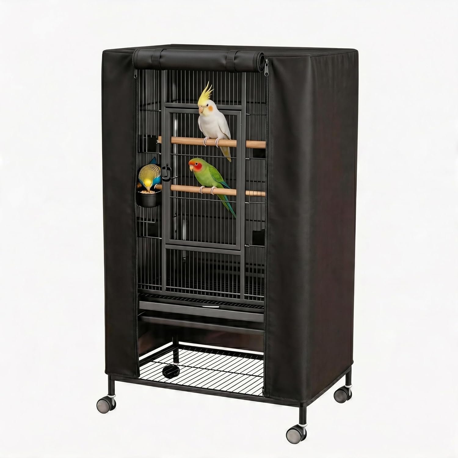 Bird Cage Cover for Night Use Durable Breathable Blackout Guard | Premium blackout bird cage cover blocks light and cold drafts, ensuring optimal airflow and peaceful sleep for all cage sizes