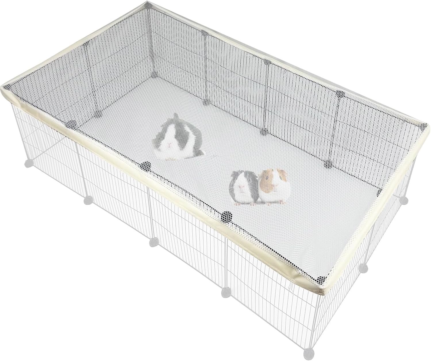 Cage Cover, Ventilated Mesh Top for C&C Midwest Guinea Pig Cage, Breathable & Escape-Proof Small Animal Enclosure Lid with Secure Clips for Rabbits（Not Include cage） (24inx47in Cage Cover)