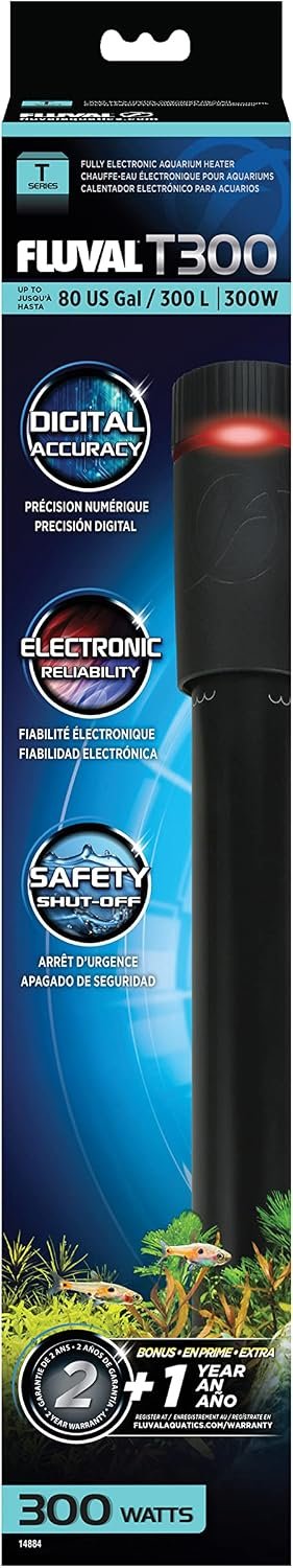 Fluval T300 Fully Electronic Heater for Freshwater Aquariums up to 80 Gal.