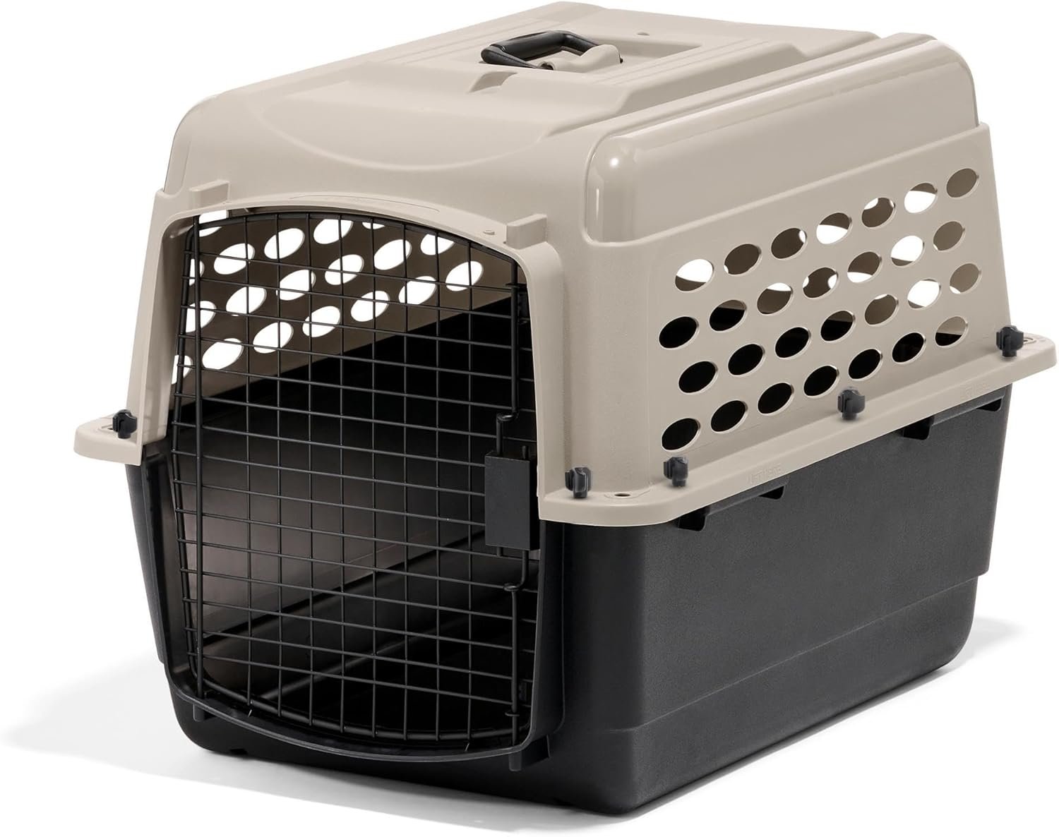 Petmate Vari Dog Kennel – Portable Dog Carriers & Crates for Medium Dogs, Airline-Friendly, Durable Plastic, Pet Carrier For Home and Travel, 28 Inches, Taupe and Black | Airline friendly pet carrier, durable plastic shell, great at home and on trips, secure travel design, easy to transport