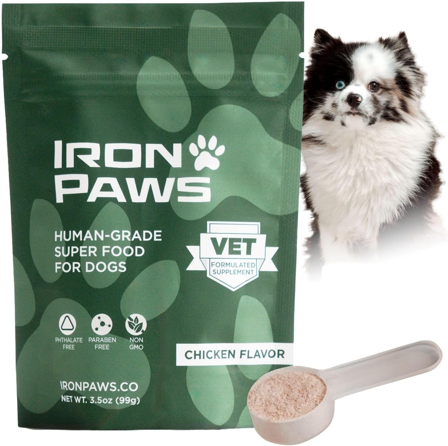 Human-Grade Superfood For Dogs, Premium Greens Powder Supplement For Dental Health, Longevity, Hip & Joint, Gut Health, Allergies, Immune Support, Skin & Coat – 3.5 oz Nutrient Dense Formula