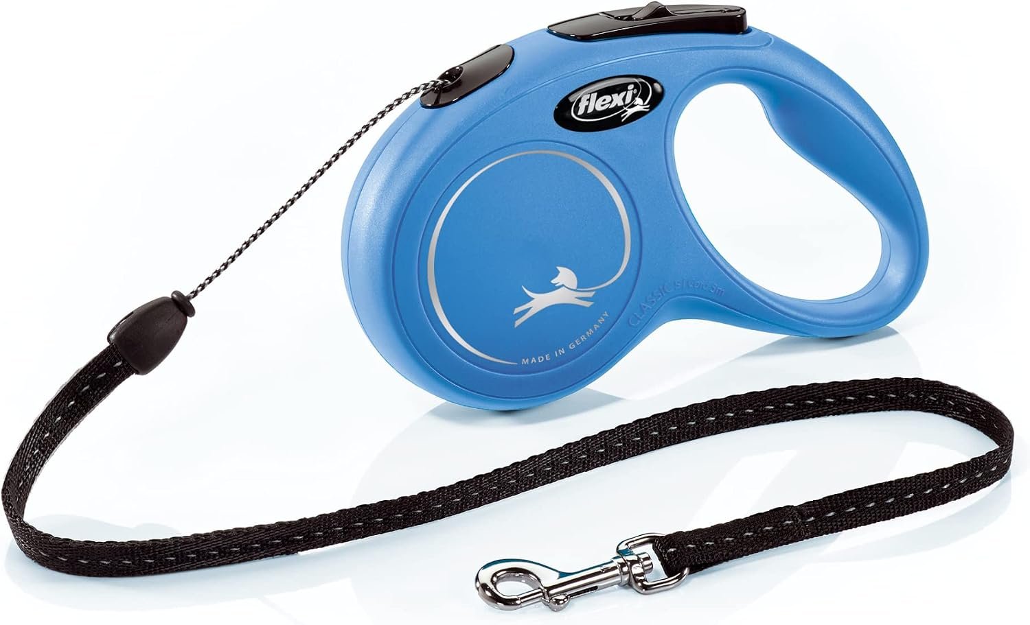 FLEXI® Classic Cord Retractable Dog Leash, Small, 16 ft – Blue | German engineered, original flexi leash, durable quality for dogs up to 26 lbs, tangle-free, walking, reliable brake system
