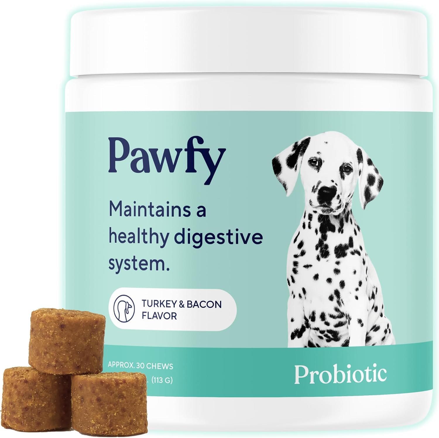 Pawfy Probiotics for Dogs, Digestive & Gut Health, Skin & Immune, 30 Chews | Dealing with tummy troubles and messy clean-ups? Probiotics support healthy digestion and firm, regular stool, daily.