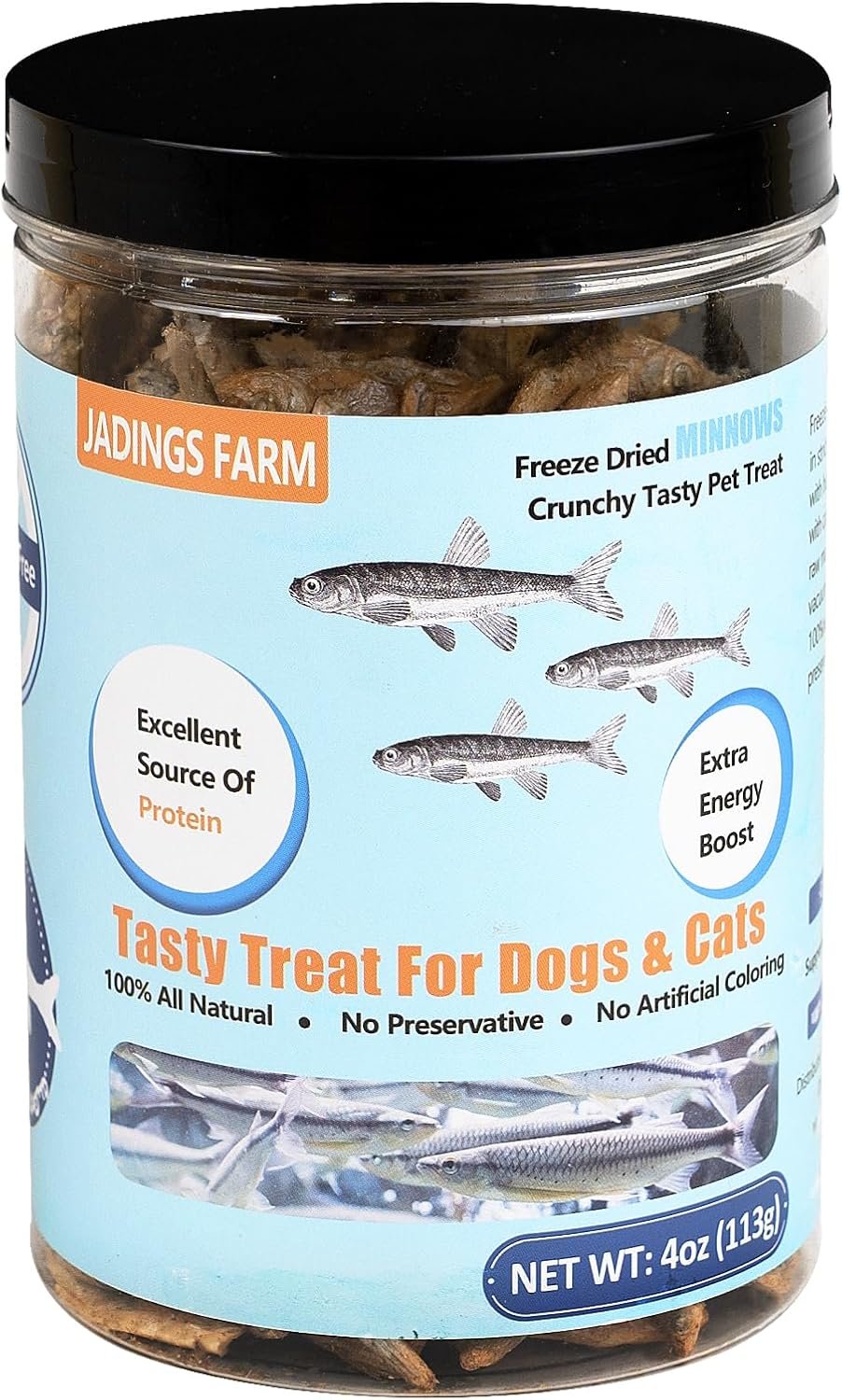 Minnows – 4 oz Freeze Dried Minnows for Cats & Dogs – 100% Natural Premium Cat Treat, Dog Treat (4 oz)