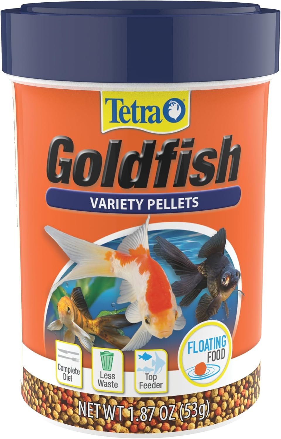 Tetra Goldfish Variety Pellets Fish Food, 1.87 oz | Nutritionally Balanced Daily Diet for Goldfish, Bite-Size Floating Pellets Support Immune System & Enhance Color, Feed Daily
