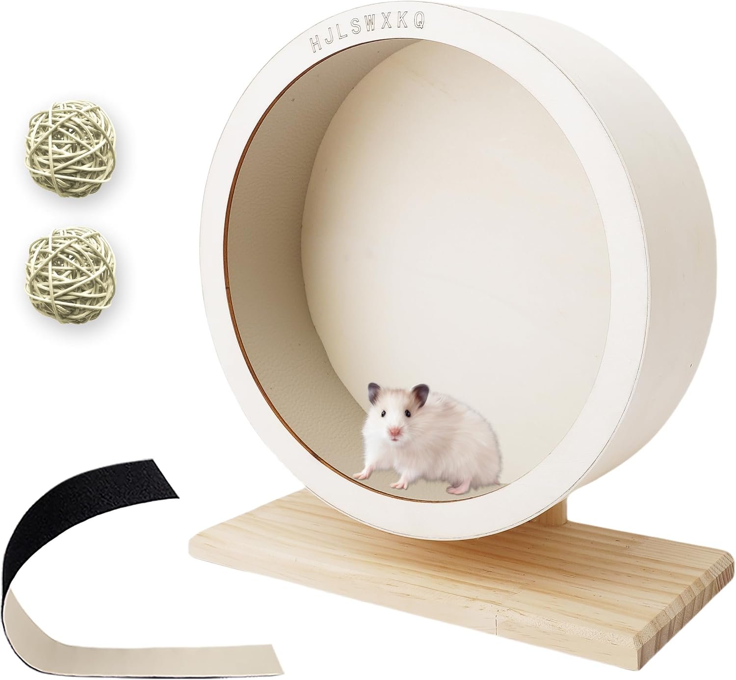 12 in Large Silent Hamster Wheel with Removable Washable Track | Wooden Exercise Hamster Wheel with Removable Washable Track, Quiet Wheel for Gerbils, Mouse, Syrian Hamster,Hedgehog