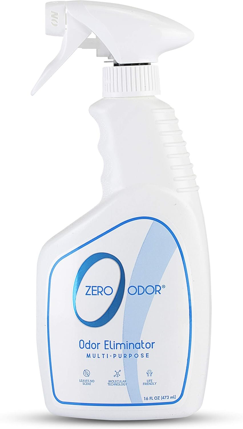 Zero Odor Multi-Purpose Odor Eliminator, Fabric & Room Deodorizer, 16 oz | Odor Eliminator Spray for Closet, Bathroom, Basement, Trash & Upholstery, Air and Surface use