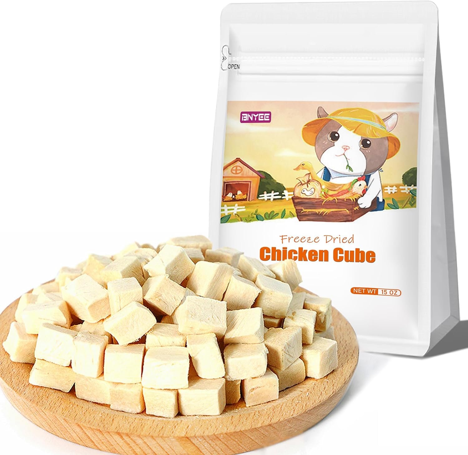 Freeze Dried Chicken Cat & Dog Treats –15OZ Chicken Meat – High Protein, Bite-Sized, Training Treats Snacks