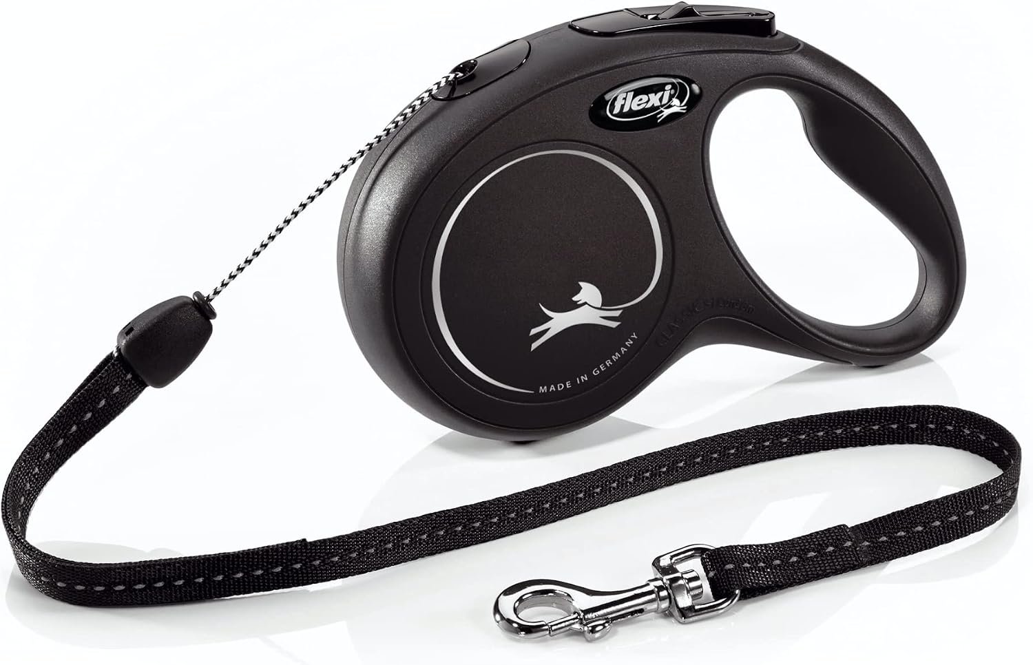 FLEXI® Classic Cord Retractable Dog Leash, Small, 26 ft – Black | German engineered, original flexi leash, durable quality for dogs up to 33 lbs, tangle-free, walking, reliable brake system