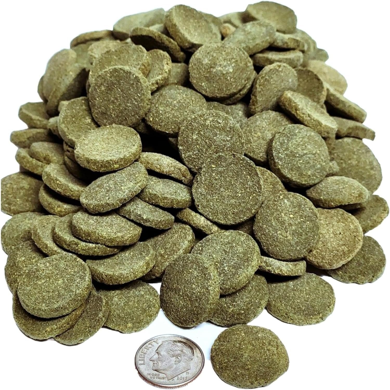 18mm – 3/4″ Spirulina Algae Veggie Sinking Wafers… 1-lb Bag | 18mm Sinking Spirulina Algae Veggie Wafers for Bottom Fish, Plecos, Shrimp, Snails, Crabs, Crayfish, All Tropical Fish