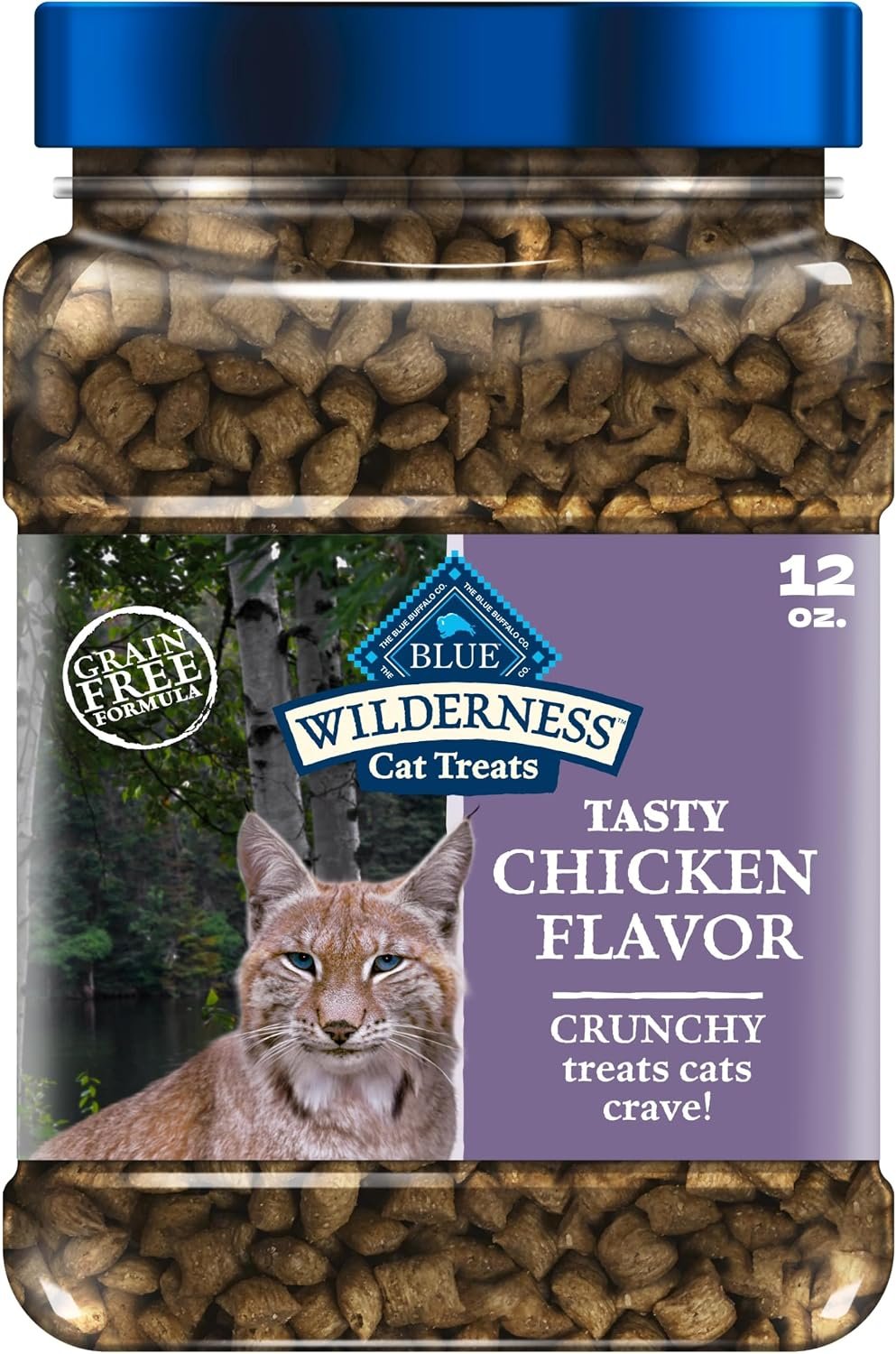 Blue Buffalo Wilderness Tasty Chicken Crunchy Cat Treats, Grain-Free, 12 oz | High Protein, Real Chicken #1 Ingredient, Oven-Baked, Bite-Size for Training, No Artificial Preservatives