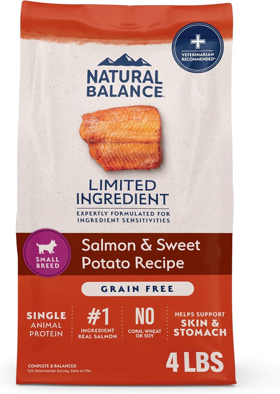 Natural Balance Limited Ingredient Adult Dry Dog Food – Balanced Nutrition for Small Breeds – Grain-Free, Soy-Free Recipe – Limited Ingredient Formula – 4 lb – Reserve Sweet Potato & Bison Recipe
