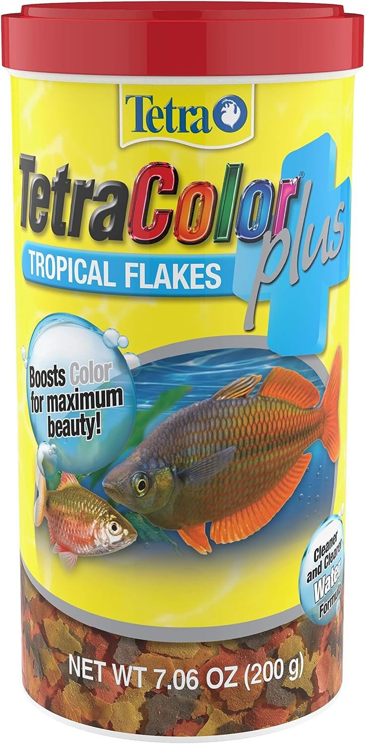 Tetra ColorPlus Tropical Flakes Fish Food, 7.06 oz | Formulated To Support Digestion & Enhance Color In Tropical Fish, Clear Water Formula For Cleaner Tank, Feed 2-3 Times Daily