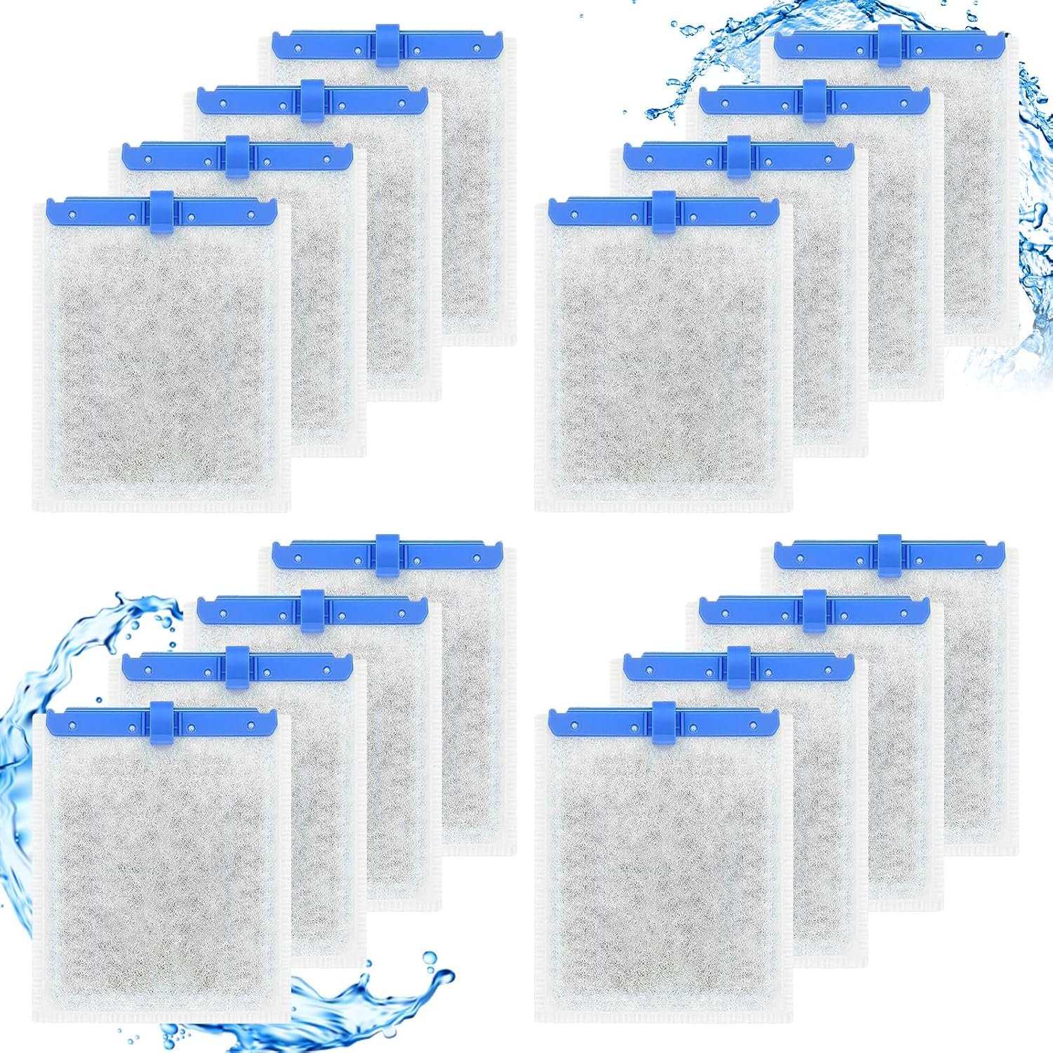 16 Large Filter Cartridges Compatible with Tetra Whisper Bio-Bag Filter Cartridges Large, for Whisper 20i 40i, IQ20/30/45/60,PF20/30/40/60 and Repto Filter, for Large Aquarium Filter Cartridge