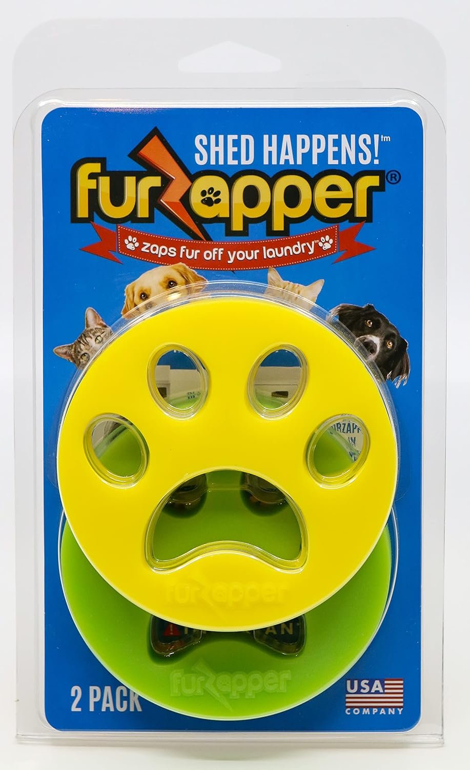 2 Pack FurZapper Pet Hair Remover for Laundry – Reusable Dog & Cat Hair Remover Tool As Seen on Shark Tank – Removes Pet Fur, Hair, Lint, Dander from Clothes & Laundry – One FurZapper Per Pet