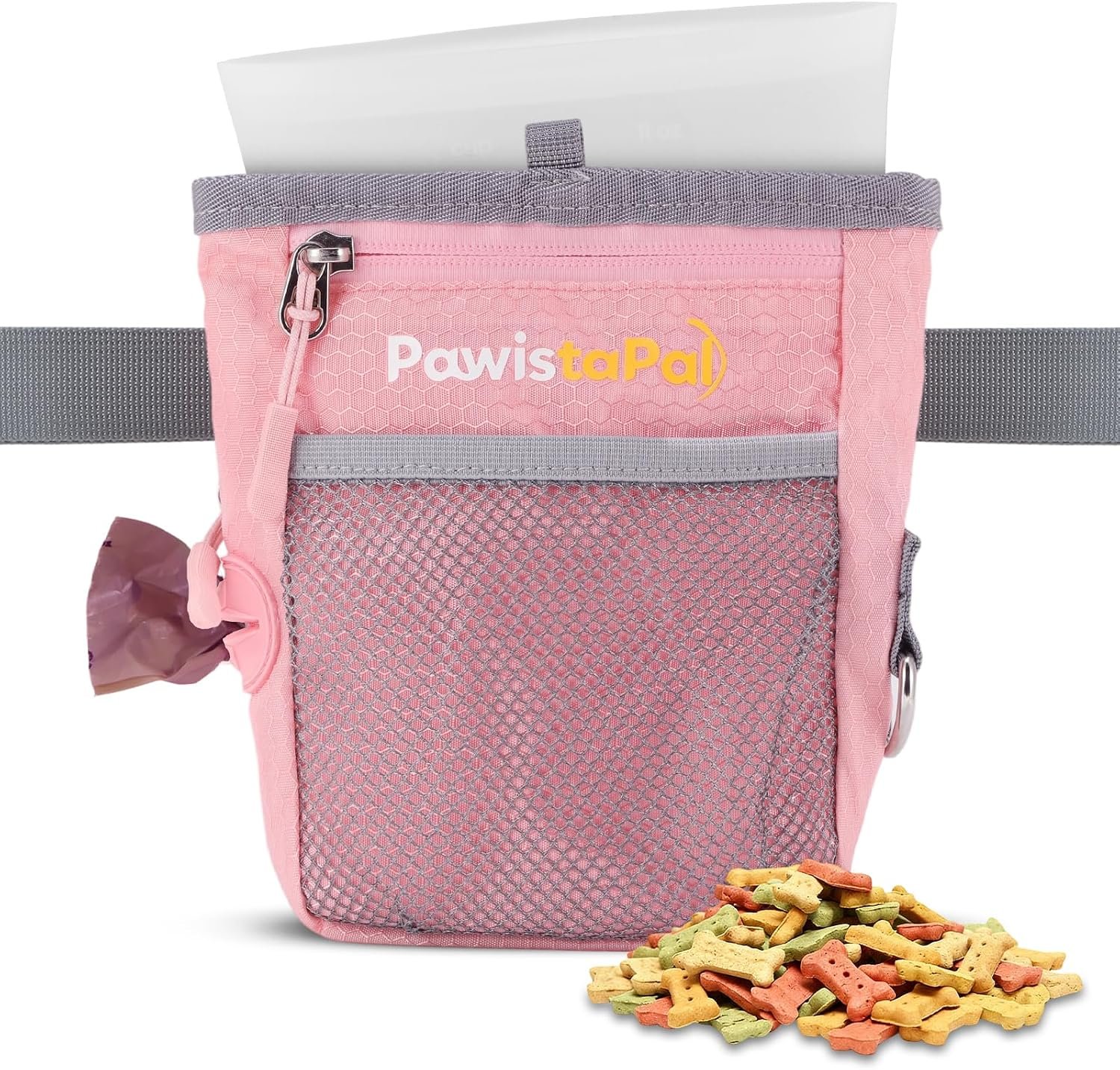 Dog Treat Pouch for Pet Training, One-Hand Magnetic Closure, Hands-Free Treat Bag with Silicone Liner, No Mess No Smell