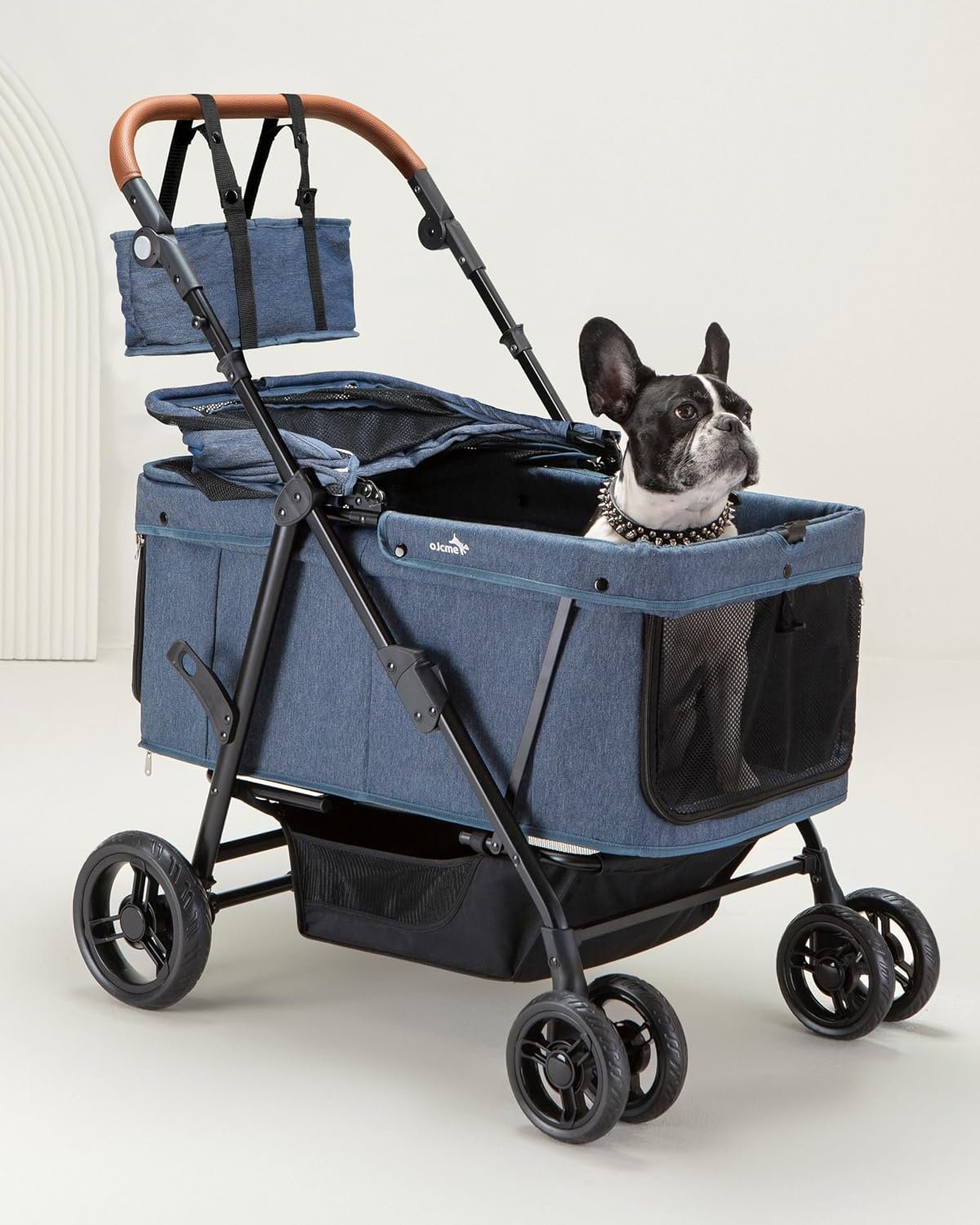 Dog Stroller for Large & Medium Dogs (20–132 lbs), for 2 Small Dogs | Pet Stroller, Extra Large Heavy Duty, Foldable & Ventilated, Pink or Navy