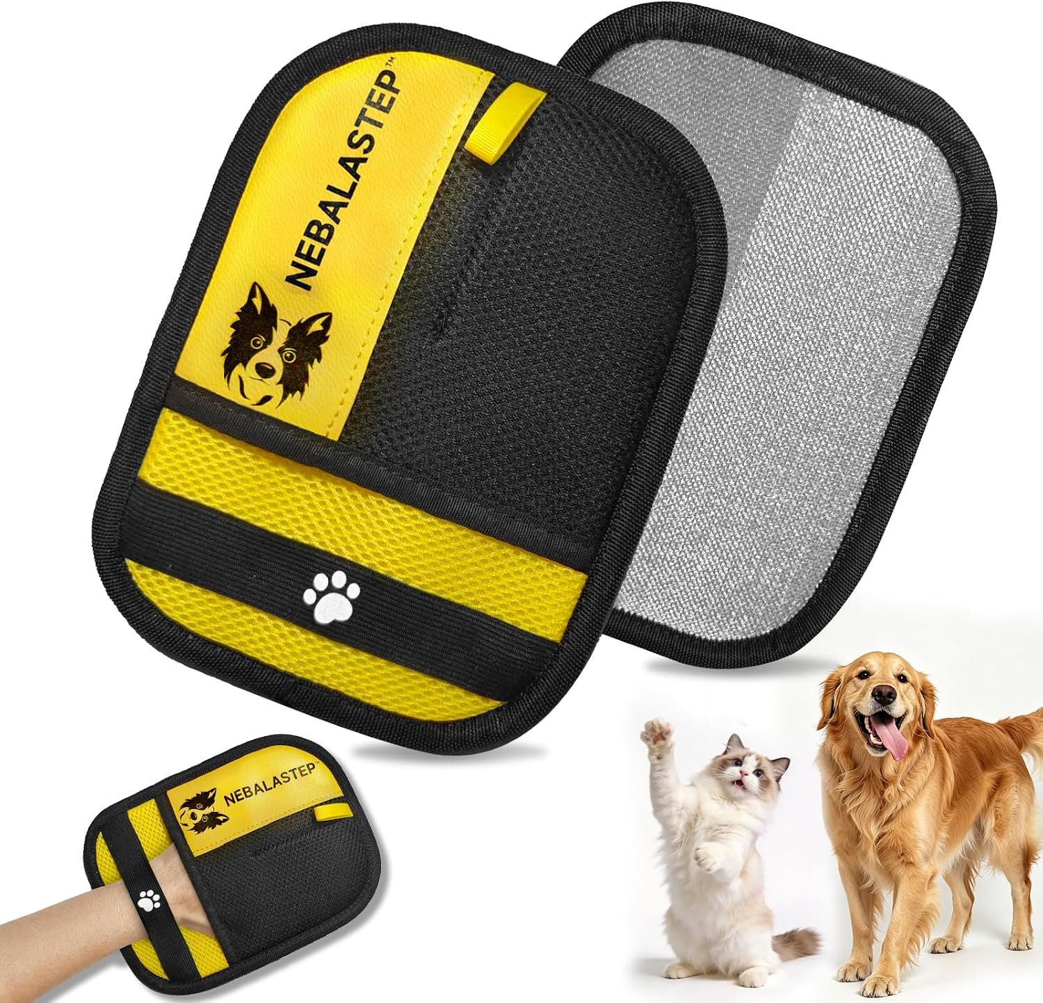 Pet Hair Remover Gloves Brush for Dogs & Cats,Electrostatic Reusable Pet Hair Remover Tool for Laundry,Clothing,Couch,Carpet,Car Seat,Upgraded Animal Fur Removal Tool