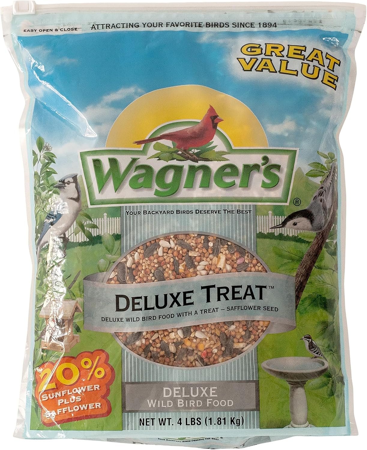Wagner’s 62067 Deluxe Treat Blend Wild Bird Food, 4 Pound (Pack of 1)