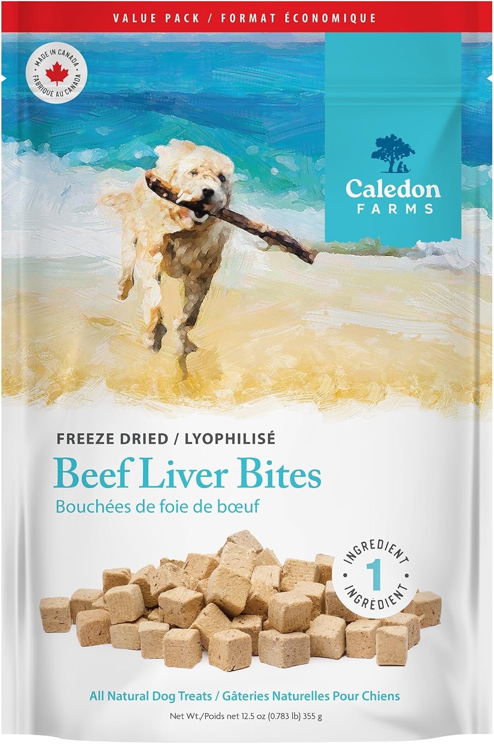 Caledon Farms, Value Pack Freeze Dried Beef Liver Bites, 12.5 oz, Freeze Dried Dog Treats