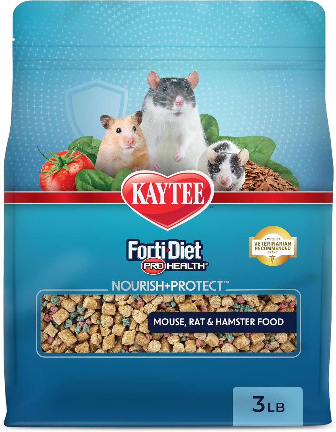 Kaytee Forti Diet Pro Health Small Animal Food For Mouse And Pet Rats, 3-Pound
