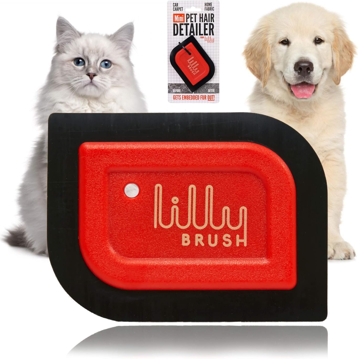 Lilly Brush Mini Pet Hair Detailer | Reusable Fur Remover for Car Interior, Carpet, Couch & Furniture