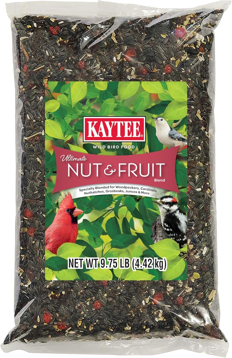 Kaytee Ultimate Nut & Fruit Food, Wild Bird Seed for Outside Feeders, Grosbeaks, Cardinals, Nuthatches, Woodpeckers & More, 9.75 Pounds